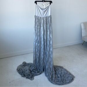Sew Trendy Grey Lace Dress